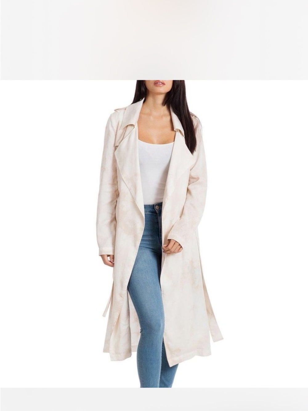 Badgley Mischka Women's Tie Dye  Lyocell Trench Coat medium